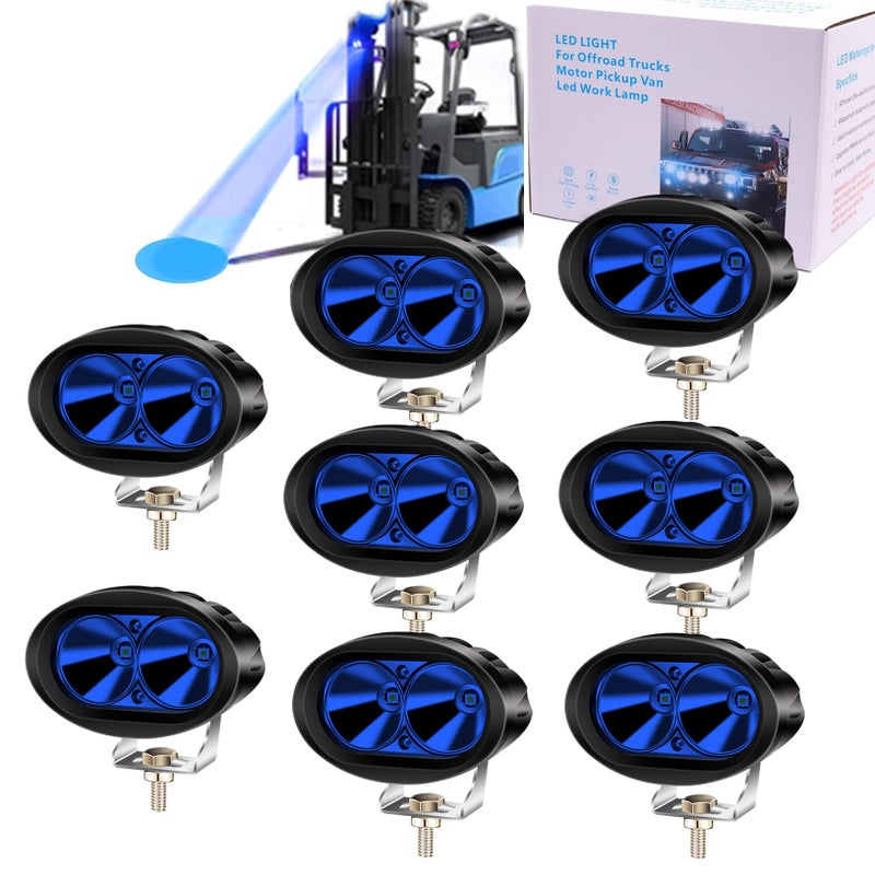 Ourbest Forklift Blue Light, Led Warning Safety Light,12V-80V 20W Tractor Work Lights ATV Motorcycle Blue SpotLight Fork Truck Warehouse Fog Lights 2Pcs - Image 1